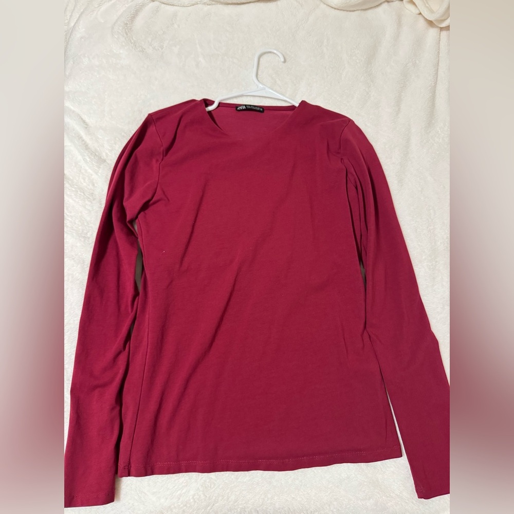 Red Long Sleeve Top